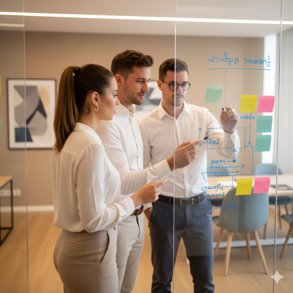 [Imagen de un equipo en una sesión de análisis estratégico]